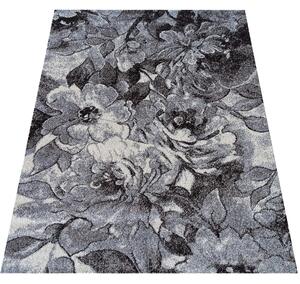 DY Sivý koberec s kvetinovým vzorom Panamero 16 Rozmer: 60x100 cm