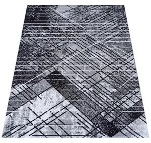 DY Čierno-sivý koberec s geometrickým vzorom Soho 14 Rozmer: 60x100 cm