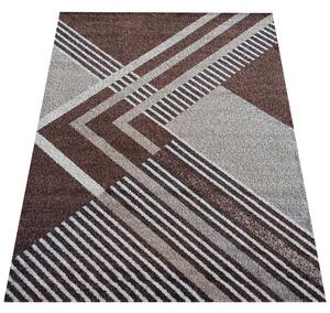 DY Hnedý koberec s geometrickým vzorom Otto 03 Rozmer: 80x150 cm