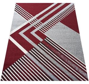 DY Sivo-červený koberec s geometrickým vzorom Otto 03 Rozmer: 80x150 cm
