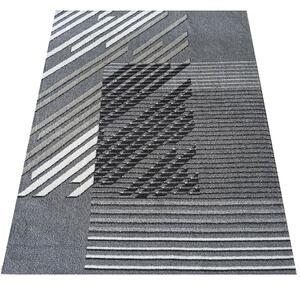 DY Sivý koberec s geometrickým vzorom Lara 02 Rozmer: 60x100 cm