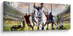 Obraz - Futbal (s hodinami) (90x30 cm)