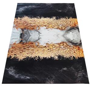 DY Čierno-zlatý koberec s mramorovým vzorom Black N 13 Rozmer: 60x100 cm