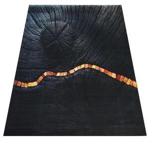 DY Čierno-zlatý koberec s motívom dreva Black N 11 Rozmer: 60x100 cm