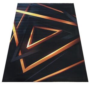 DY Čierno-zlatý koberec s geometrickým vzorom Black N 03 Rozmer: 60x100 cm