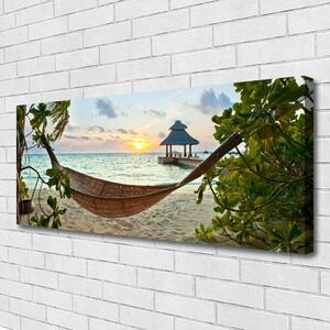 Obraz na plátne Pláž hamaka more krajina 125x50 cm