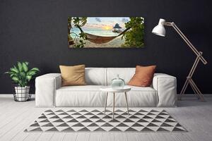 Obraz na plátne Pláž hamaka more krajina 125x50 cm