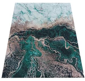DY Zelený koberec s abstraktným vzorom Horeca-New 111 Rozmer: 60x100 cm