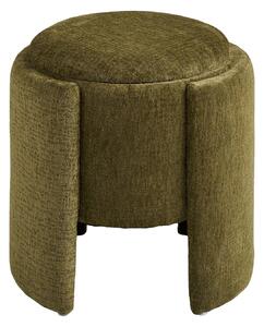 MUZZA Puf MONTES s úložným priestorom Ø 42 cm chenille zelený