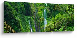 Obraz - Vodopády Madakaripura, východná Java, Indonézia (s hodinami) (90x30 cm)