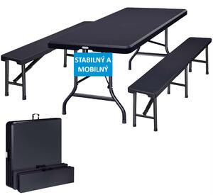 Pivný set 183 cm - antracit