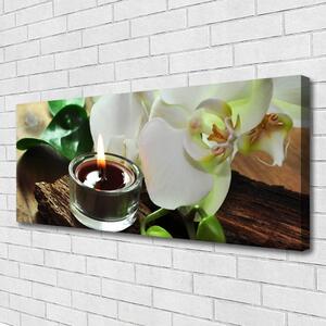 Obraz Canvas Orchidea sviece do kúpeľov 125x50 cm