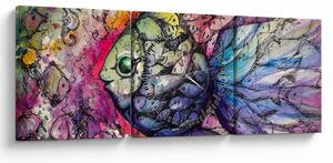 Obraz - Farebná rybička (s hodinami) (90x30 cm)