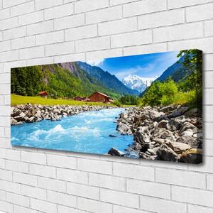 Obraz Canvas Hory rieka príroda 125x50 cm