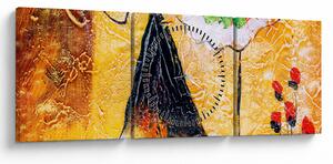 Obraz - Tancujúce baletky, olejomaľba (s hodinami) (90x30 cm)