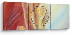 Obraz odpočívajúce ženy, olejomaľba (s hodinami) (90x30 cm)