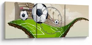 Obraz - Futbalové ihrisko (s hodinami) (90x30 cm)