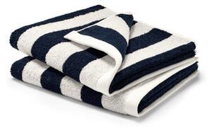 Kvalitné uteráky, 2 ks, tmavomodro-biele prúžky