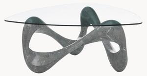 Ručne vyrobený konferenčný stolík so sklenenou doskou Stone Decor