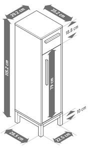 Odkladacia skrinka do kúpeľne »Eklund« so zásuvkou a dvierkami, úzka