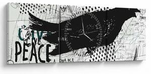 Obrázok - Street art - bird (s hodinami) (90x30 cm)
