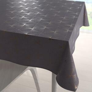 Biante Veľký zamatový štvorcový obrus Isabela IBL-003 Rose Gold trojuholníky na sivom 230x230 cm