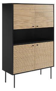VYSOKÁ KOMODA, dub, čierna, farba duba, 100/155/40 cm Livetastic - Komody, Online Only