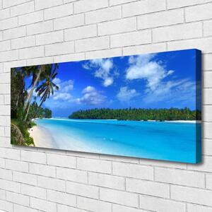 Obraz na plátne Pláž palmy more krajina 125x50 cm