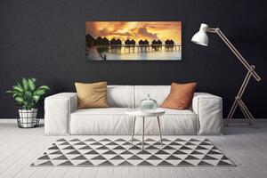 Obraz na plátne More prázdniny domky 125x50 cm