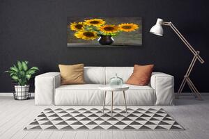 Obraz na plátne Slnečnica váza rastlina 125x50 cm