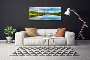 Obraz Canvas Les jazero hory príroda 125x50 cm