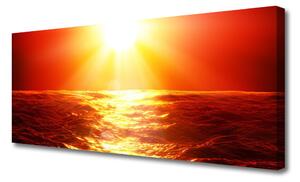 Obraz Canvas Západ slnka more vlna 125x50 cm