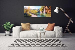 Obraz Canvas Jazero príroda vodopád 125x50 cm