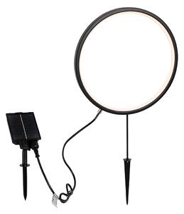 Bodové svetlo čierne 60 cm vrátane nabíjateľnej LED a solárnej IP65 - Adalind