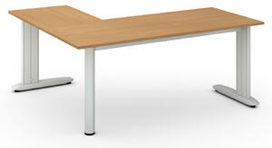 Rohový kancelársky písací stôl PRIMO FLEXIBLE, 180x160 cm, buk