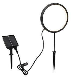 Bodové svetlo čierne 50 cm vrátane nabíjateľnej a solárnej LED IP65 - Adalind