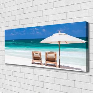 Obraz na plátne Pláž dáždnik krajina 125x50 cm