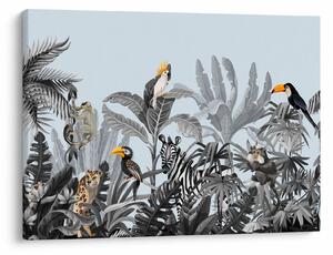Obraz zvierat v tropickom lese (70x50 cm)