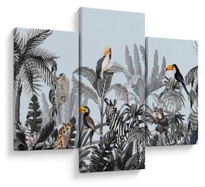 Obraz zvierat v tropickom lese (90x60 cm)
