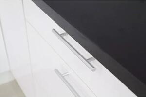 Rohová kuchyňa Emilia Lux ľavý roh 260x180 cm (sivá lesk)