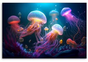Obraz na plátne Plávajúce medúzy Rozmery: 60 x 40 cm