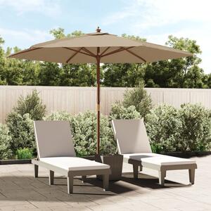 Maison Exclusive – Slnečník s dreveným nosníkom, farba taupe, 299 x 240 cm