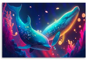 Obraz na plátne Farebné veľryby Rozmery: 60 x 40 cm