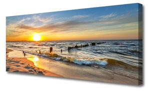 Obraz Canvas More západ slnka pláž 125x50 cm
