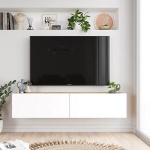 Závesný TV stolík FREY 10, farba borovica + biela