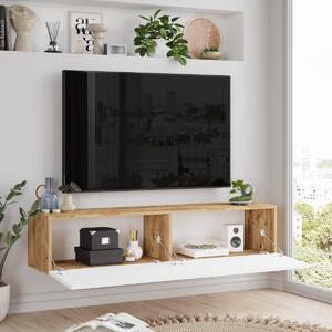 Závesný TV stolík FREY 10, farba borovica + biela