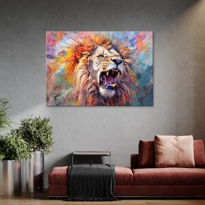 Obraz na plátne Mohutný lev a farby Rozmery: 60 x 40 cm