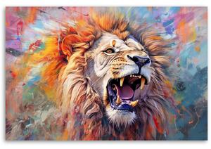 Obraz na plátne Mohutný lev a farby Rozmery: 60 x 40 cm