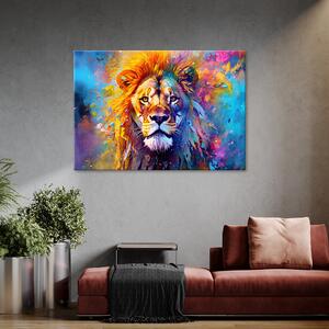 Obraz na plátne Farebný lev Rozmery: 60 x 40 cm