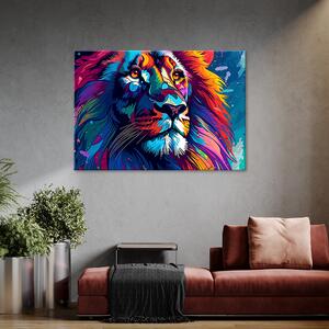Obraz na plátne Abstraktný farebný lev Rozmery: 60 x 40 cm